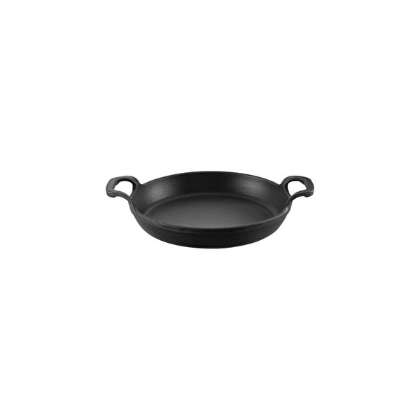 Voeux Kitchenware Elegance Siyah Yuvarlak Döküm Sahan Ve Ahşap Nihale 22 Cm görseli 1