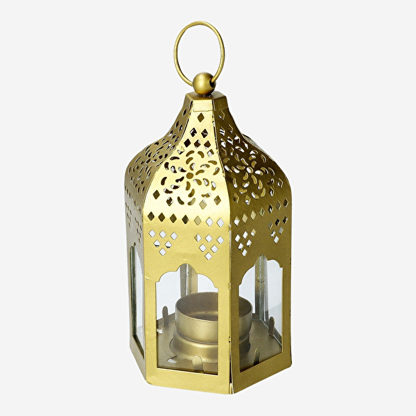 Flying Tiger Copenhagen Küçük Gold Metal Fener görseli 1