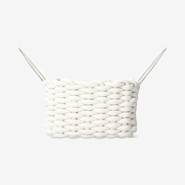 Flying Tiger Copenhagen Beyaz Örgülü Sepet 25 cm görseli 1