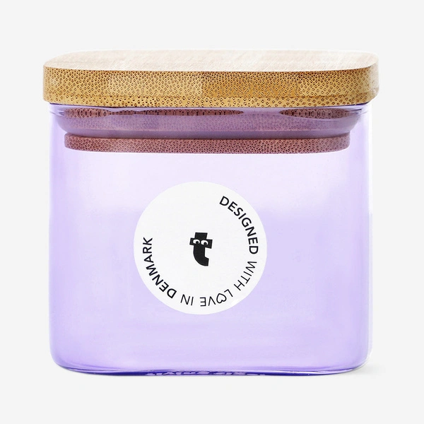 Flying Tiger Copenhagen Bambu Kapaklı Mor Cam Saklama Kabı 200 ml görseli 1