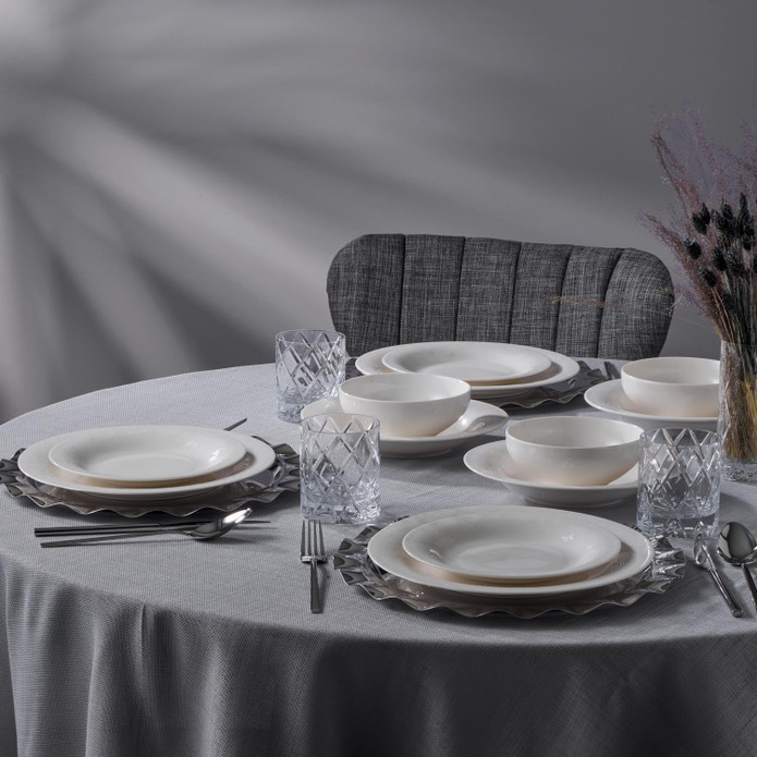Jumbo Lily 24 Parça 6 Kişilik Bone Yemek Takımı