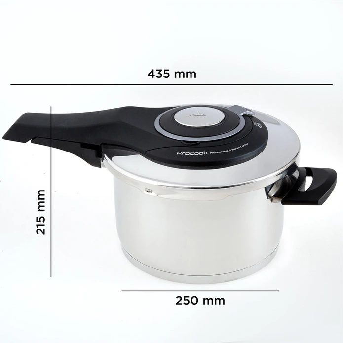 Jumbo Procook 6 Litre Siyah Açık Gri Paslanmaz Çelik Düdüklü Tencere