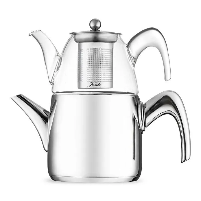 Jumbo 6500 Cam Demlikli Full Metal Sap İndüksiyon Tabanlı Çaydanlık