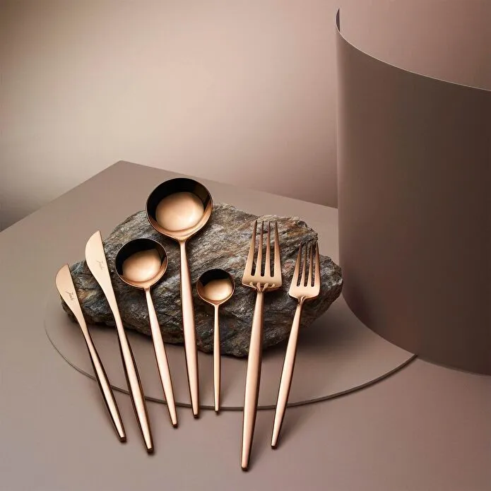 Jumbo 9000 Titanyum Bronz 12 Kişilik 84 Parça Çatal Kaşık Bıçak Takımı