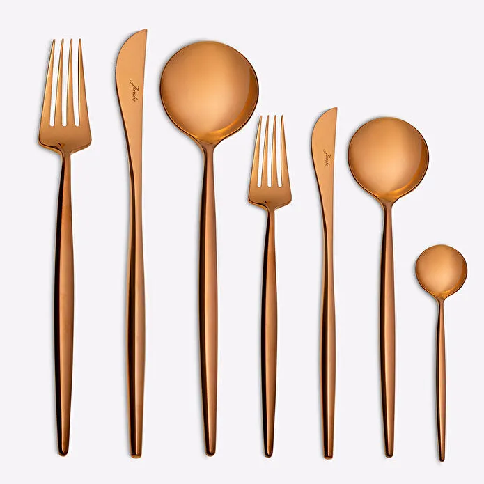 Jumbo 9000 Titanyum Bronz 12 Kişilik 84 Parça Çatal Kaşık Bıçak Takımı