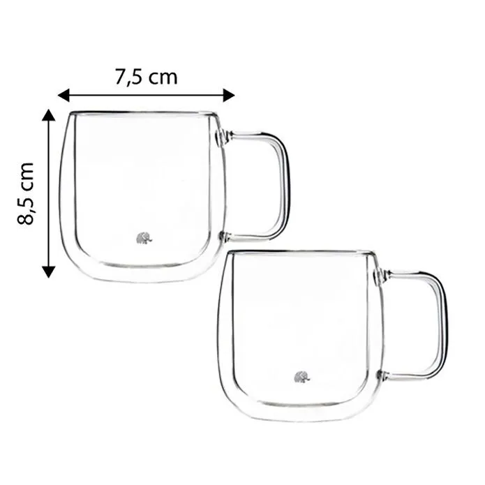Jumbo Glory 2 Li Double Wall Çift Cidarlı Kulplu Küçük Bardak 250 Ml