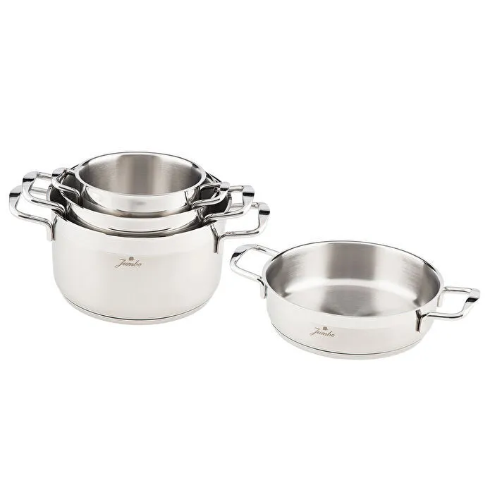 Jumbo Myra 8 Parça İndüksiyon Tabanlı Çelik Tencere Seti