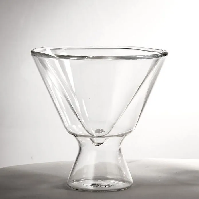 Jumbo Glory 2'Li Double Wall Çift Cidarlı V Bardak ve Tatlı Sunum Kasesi 150 Ml
