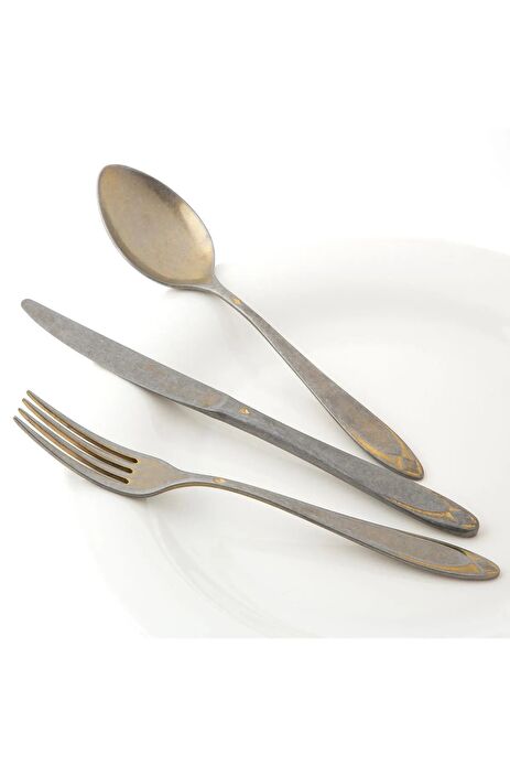 Jumbo Morfeu Antika Gold 12 Kişilik 84 Parça Çatal Kaşık Bıçak Takımı