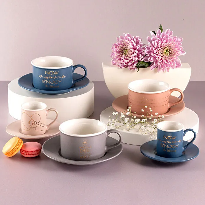 Jumbo Joy Grey Çay Fincan Takımı