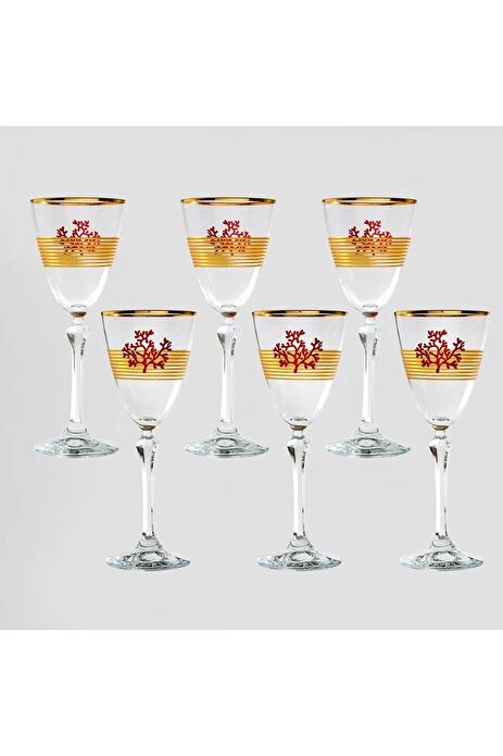 Jumbo Red Marin 6'lı Kadeh Takımı