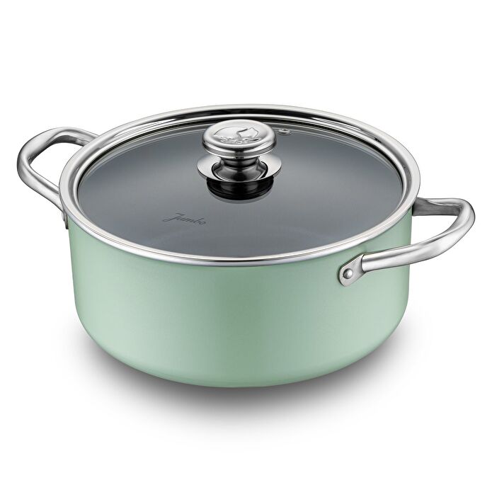 Jumbo Mint Green 7 Parça İndüksiyon Tabanlı Granit Tencere Seti