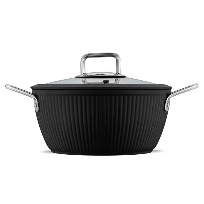 Jumbo Dublin Black 7 Parça İndüksiyon Tabanlı Granit Tencere Seti