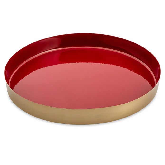 Jumbo Capella Kırmızı Yuvarlak Tepsi 32 cm