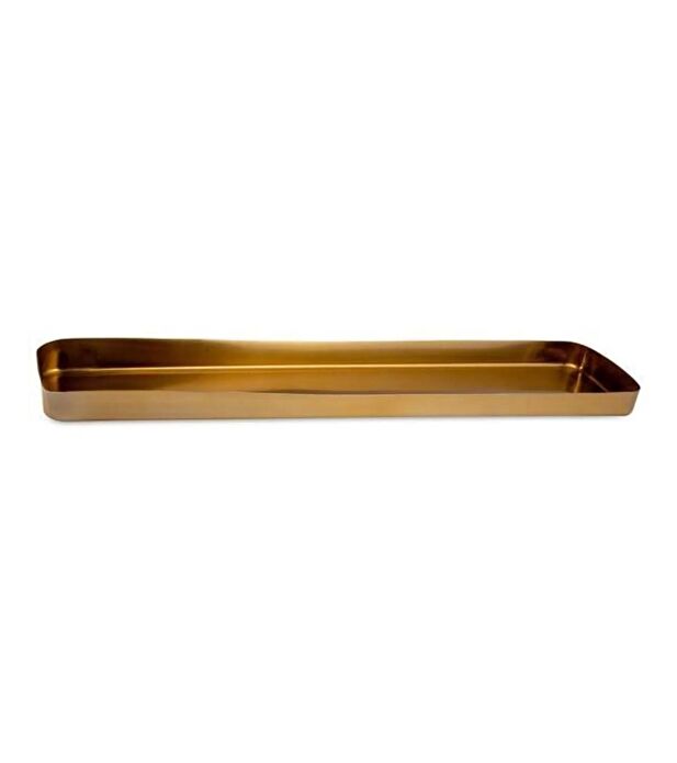 Jumbo Capella Mat Gold Dikdörtgen Servis Tepsisi 40x13 cm