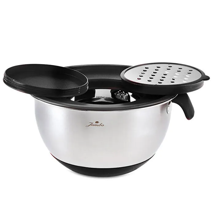 Jumbo Globe Plus Siyah Saklama Kabı Rendeli 20 cm