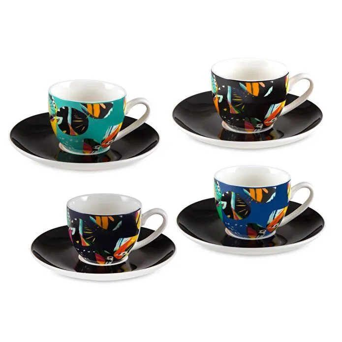 Jumbo Fiori 4'lü Kahve Fincan Takımı 90 ml