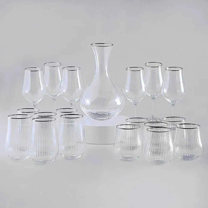 Jumbo Optical Platin 19 Parça Bardak Seti