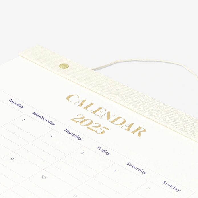 Flying Tiger Copenhagen Beyaz 2025 Duvar Takvimi 27 cm x 38,4 cm