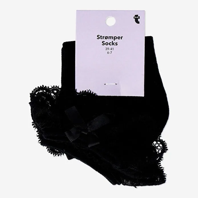 Flying Tiger Copenhagen Gotik Tasarımlı Siyah Çorap 39/41