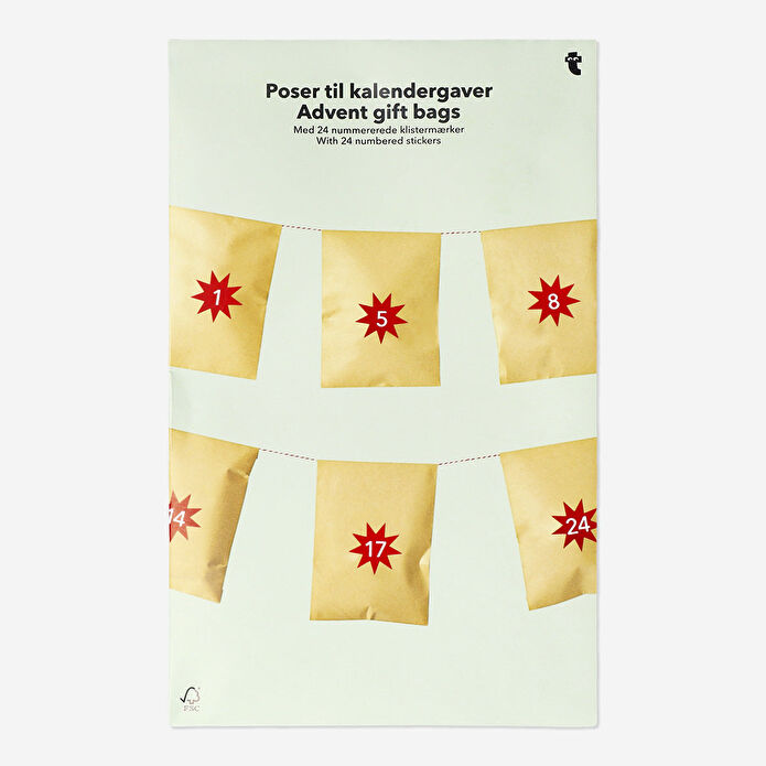 Flying Tiger Copenhagen 24'lü Kağıt Çanta Numaralı Sticker Seti