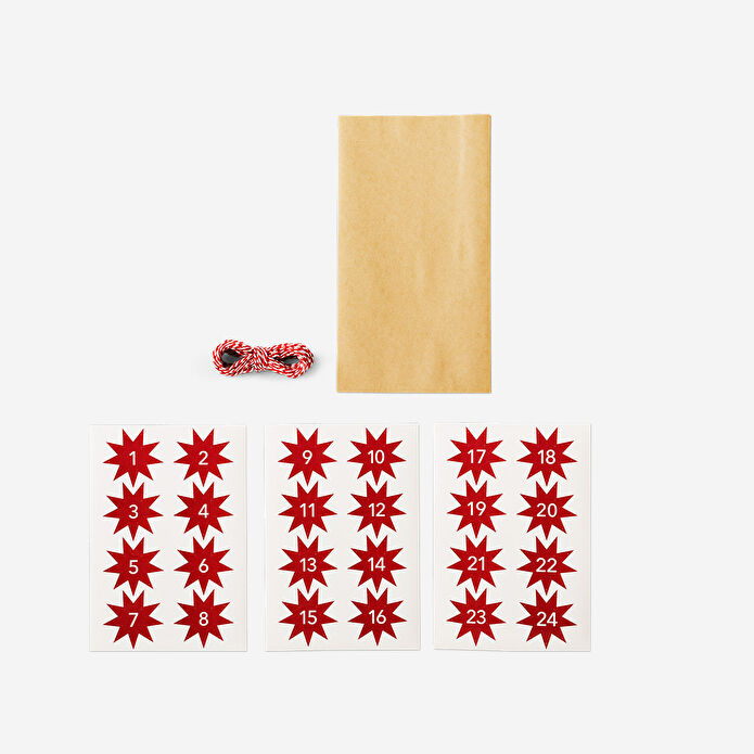 Flying Tiger Copenhagen 24'lü Kağıt Çanta Numaralı Sticker Seti