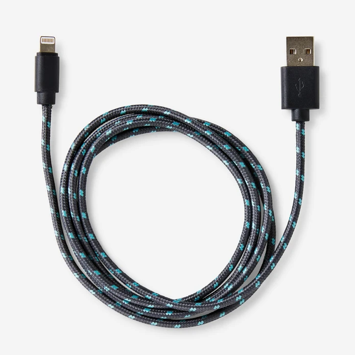 Flying Tiger Copenhagen Koyu Gri iPhone Şarj Kablosu 120 cm