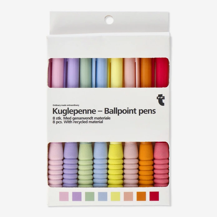 Flying Tiger Copenhagen 8'li Pastel Renkli Tükenmez Kalem Seti