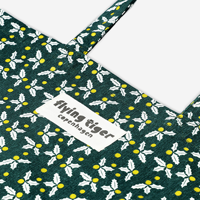 Flying Tiger Copenhagen Kokina Desenli Yeşil Bez Çanta