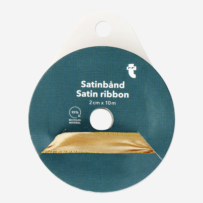 Flying Tiger Copenhagen Altın Rengi Saten Kurdele 2 cm x 10 m