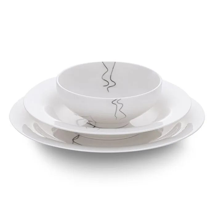 Jumbo Efect Platin 60 Parça 12 Kişilik Platin Yemek Takımı