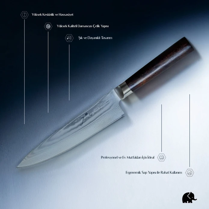 Jumbo Miyaki Çelik Damascus Bıçak 13 cm