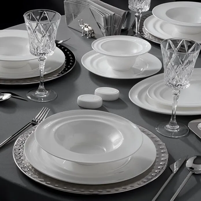 Jumbo Aqua Beyaz 58 Parça 12 Kişilik Yemek Takımı