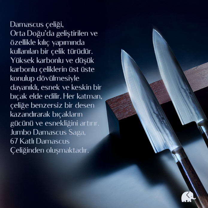 Jumbo Miyaki Damascus Çelik Bıçak 18 cm
