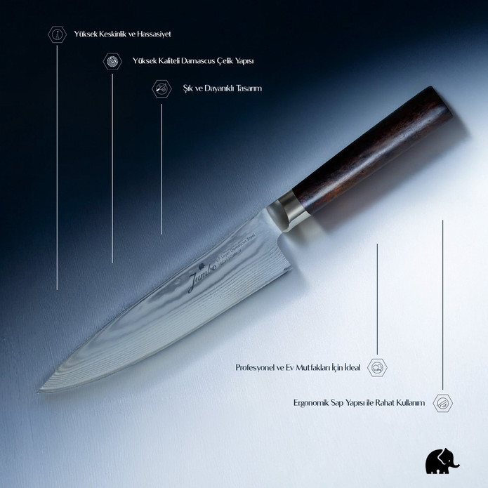 Jumbo Miyaki Damascus Çelik Bıçak 18 cm