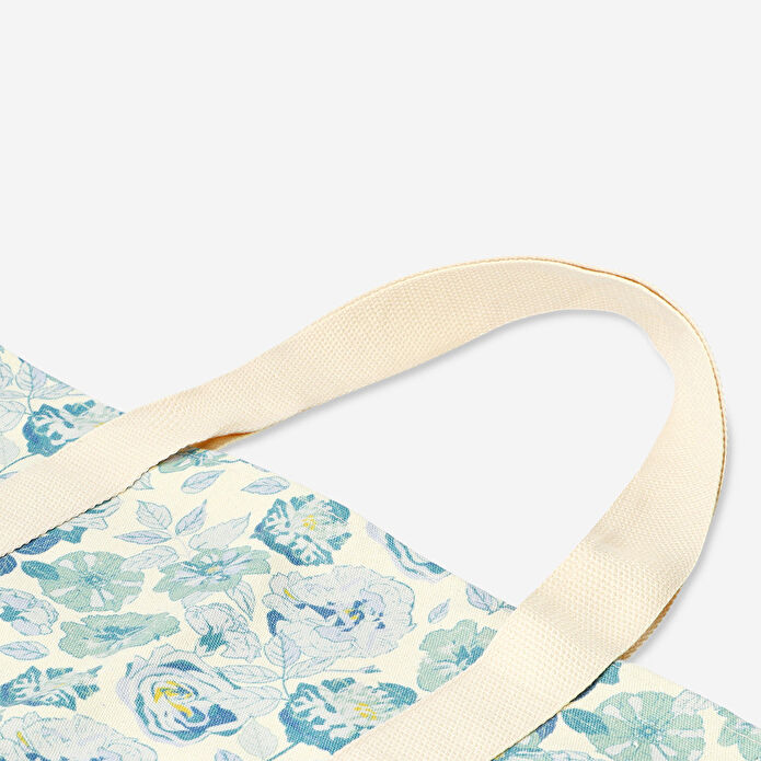 Flying Tiger Copenhagen Mavi Çiçekli Kanvas Çanta