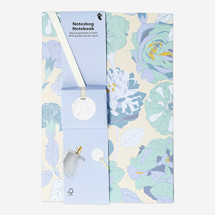 Flying Tiger Copenhagen Mavi Çiçek Desenli ve Kokulu Ayraçlı Defter