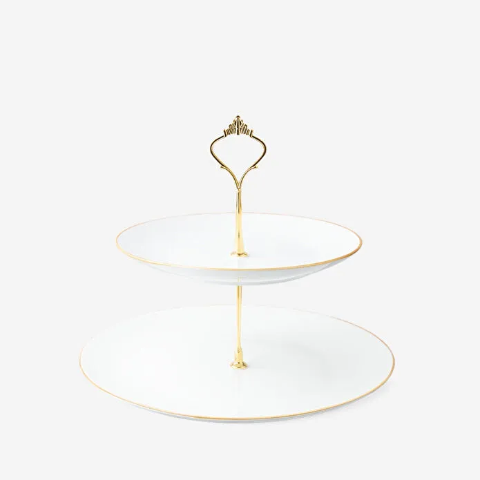 Flying Tiger Copenhagen Gold Detaylı 2 Katlı Servislik