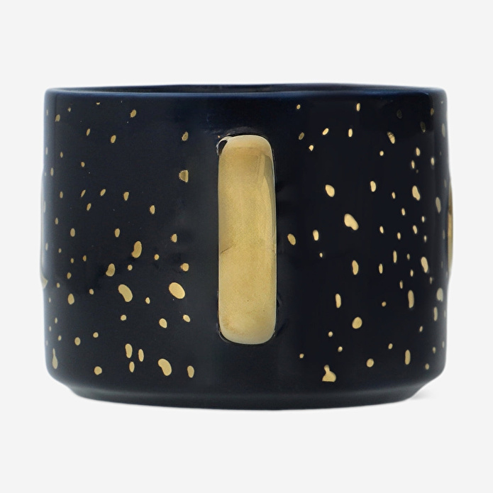 Flying Tiger Copenhagen Ay Desenli Lacivert Porselen Kupa