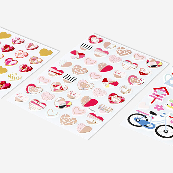 Flying Tiger Copenhagen Sevgi Temalı Dokulu Sticker Seti