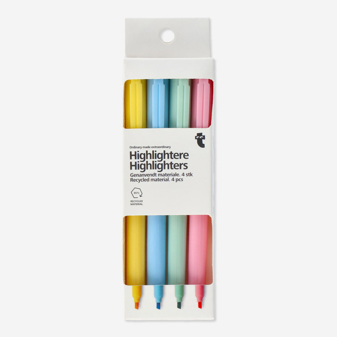 Flying Tiger Copenhagen 4'lü İnce Pastel Fosforlu Kalem Seti