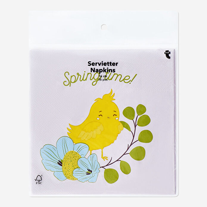 Flying Tiger Copenhagen 16'lı Kuş Desenli Pembe Peçete 16,5 cm x 16,5 cm