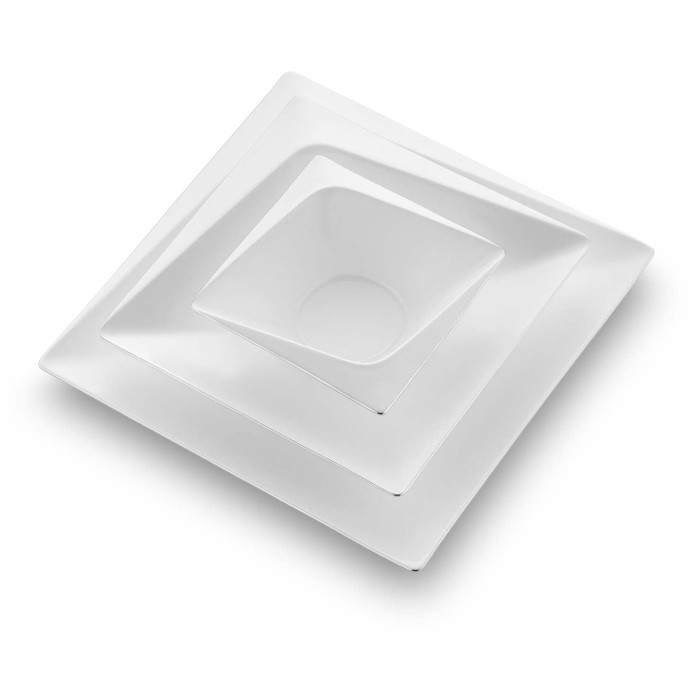 Jumbo Fold Platin 58 Parça 12 Kişilik Kare Yemek Takımı