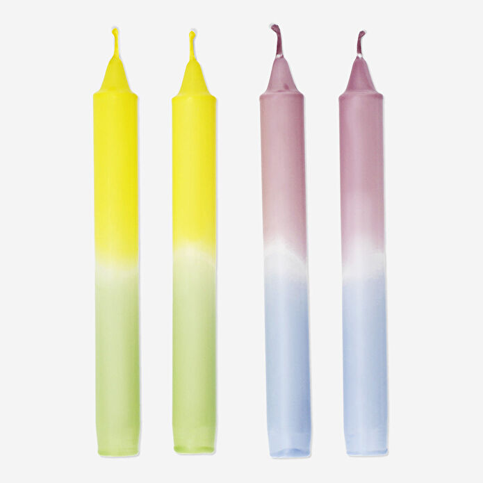 Flying Tiger Copenhagen 4'lü Çok Renkli Şamdan Mumu 20 cm