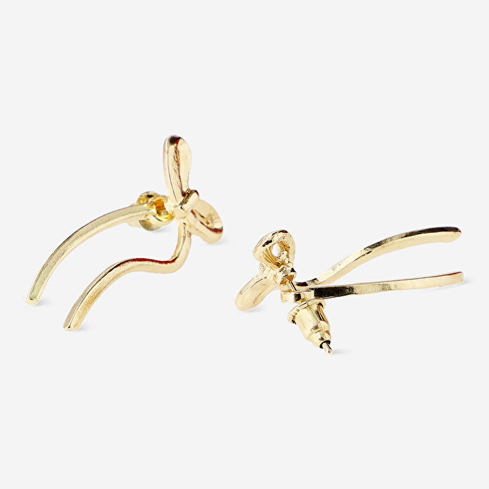 Flying Tiger Copenhagen Büyük Fiyonk Şeklinde Gold Küpe