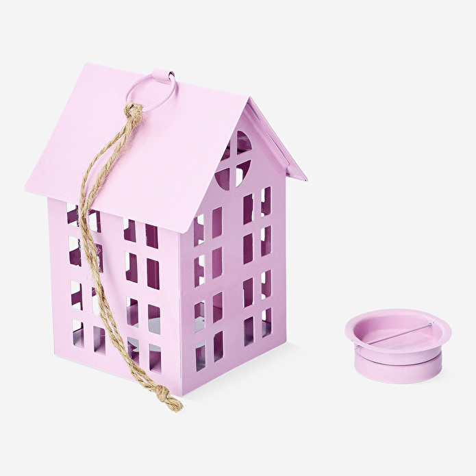 Flying Tiger Copenhagen Pembe Ev Şeklinde Askılı Metal Fener