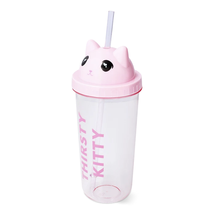 Flying Tiger Copenhagen Pipetli Kedi Detaylı Pembe Bardak