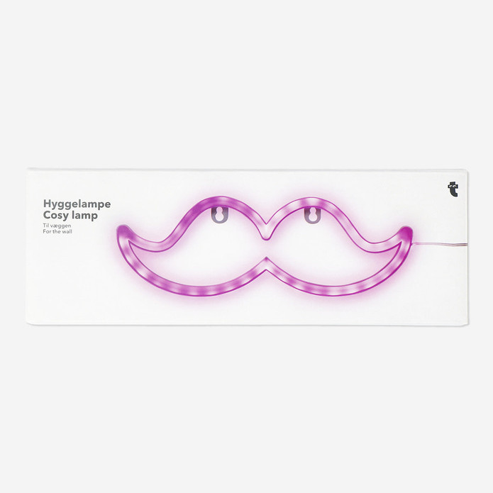 Flying Tiger Copenhagen Bıyık Şeklinde Pembe Neon Lamba
