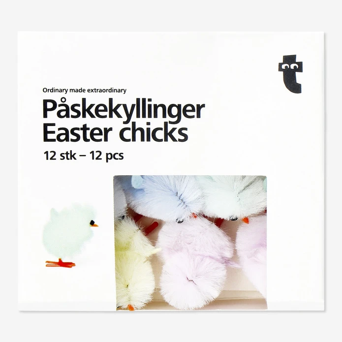Flying Tiger Copenhagen 12'li Çok Renkli Mini Paskalya Civcivi Seti