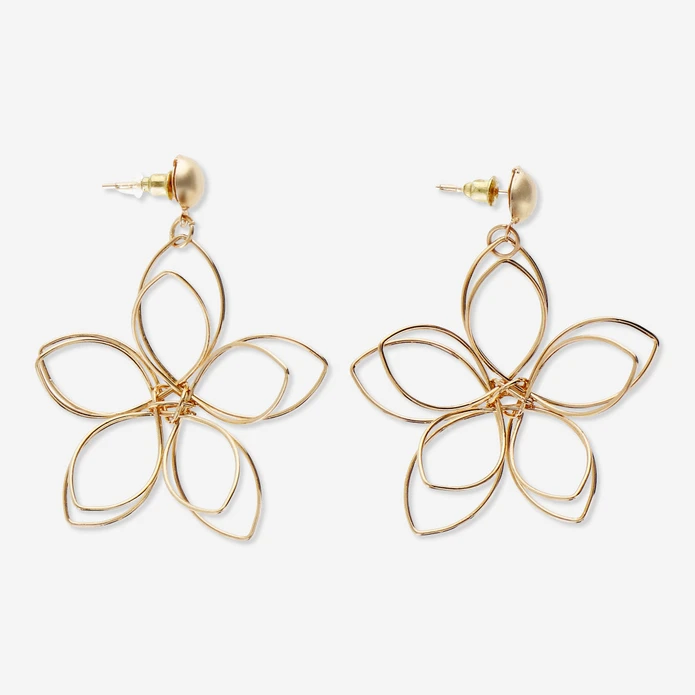 Flying Tiger Copenhagen Büyük Çiçek Şeklinde Rose Gold Küpe